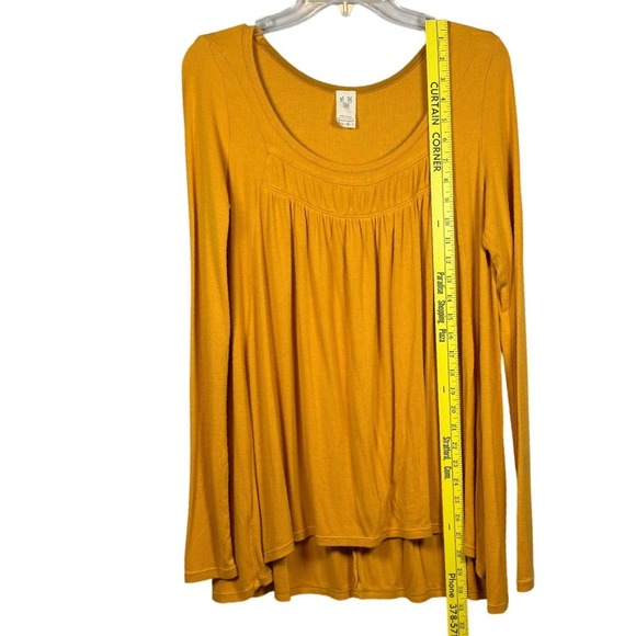 FREE PEOPLE Love Valley Long Sleeve High/low Top In Canary, Size Medium - Picture 6 of 8